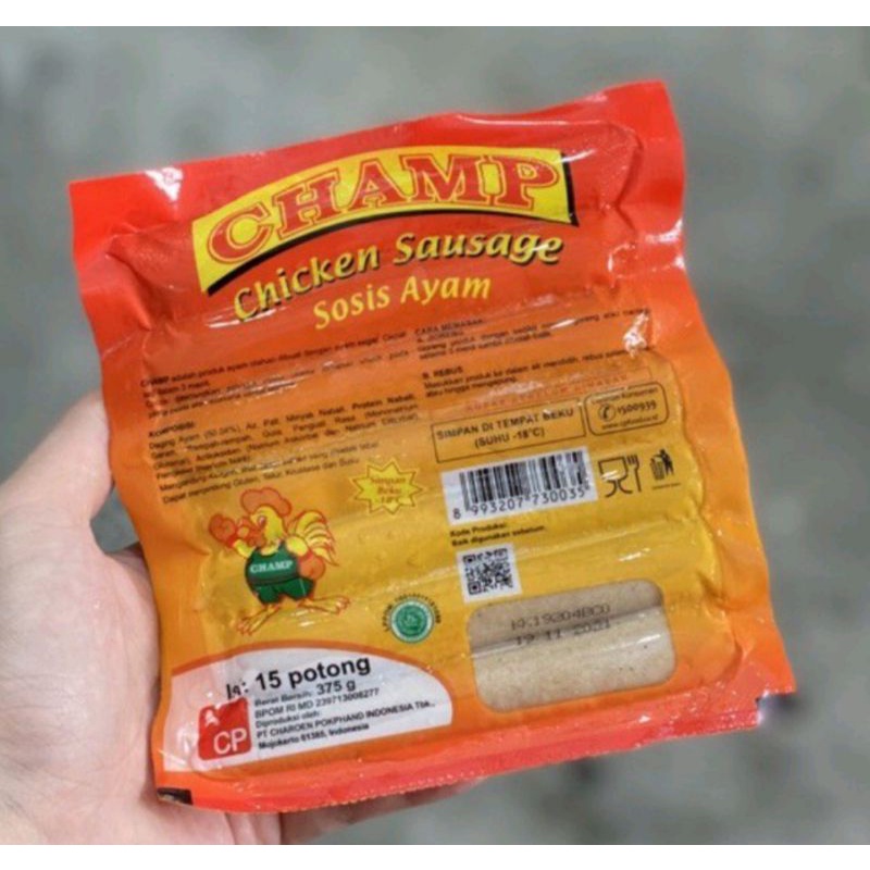 

Champ Sosis Ayam 375gr isi 15pcs