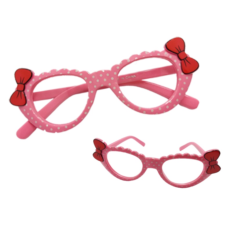 New Kacamata Anak Lucu Fashion Transparan Design Korea Laki-laki &amp; Perempuan Kacamata anak Eye Cat Frame Poladot Pita Eye Glasses Protection Color Komputer Kacamata Murah High Quality