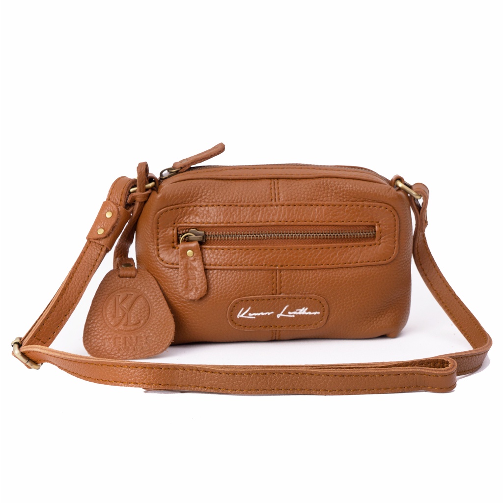 Kenes Leather Tas Selempang Sling Bag Wanita Kulit Asli MORENA Small Pullup