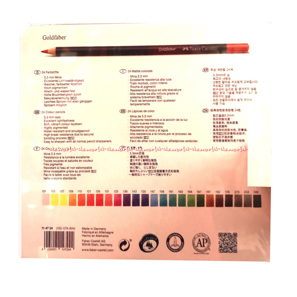 Faber Castell 24 Goldfaber Colour Pencils Pensil Warna