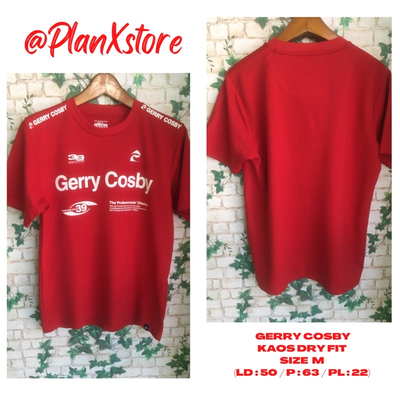 GERRY COSBY KAOS DRY FIT WARNA MERAH PRELOVED TERJANGKAU