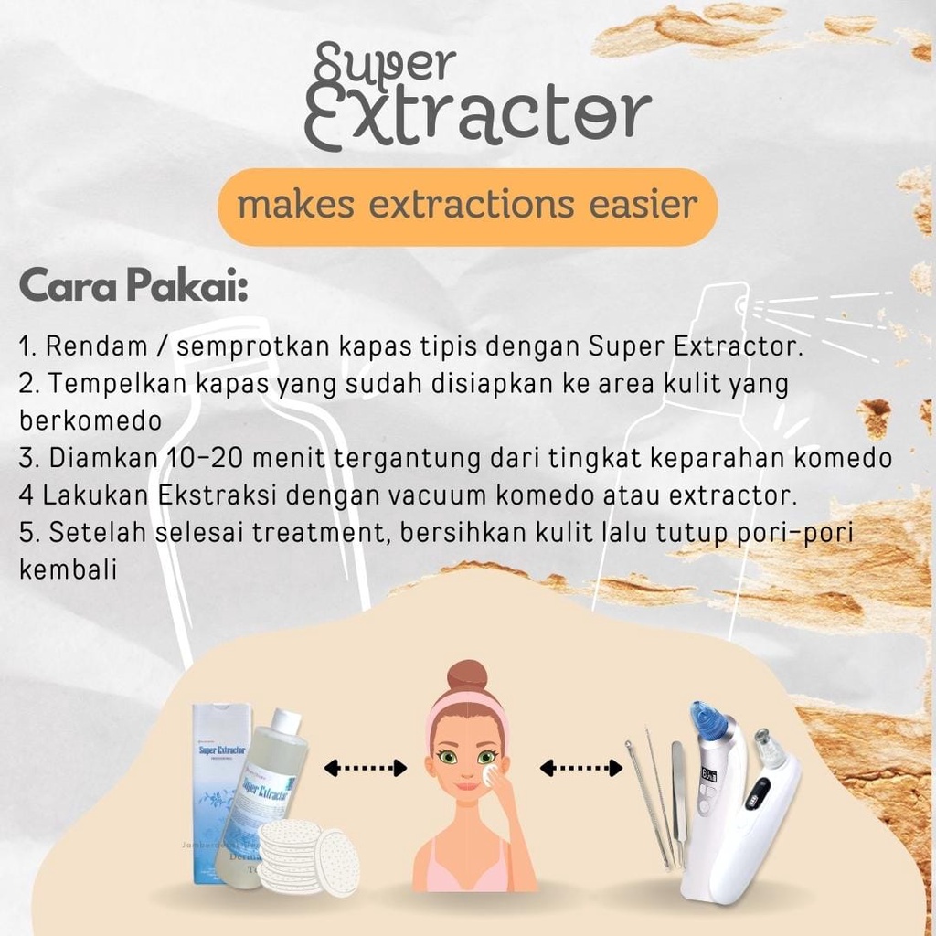 super extractor comedo lotion serum pelunak komedo mudah sedot pencet komedo bersihkan pori 100 / 350 2ml