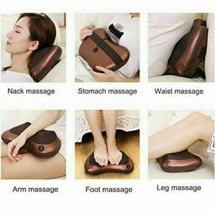 Alat Pijat Alat Terapi Alat Pijat Elektrik Kesehatan Car Heat Neck Massage Pillow GI37A Bantal Pijat 8 Bola portable Car and Home Masaage Pillow