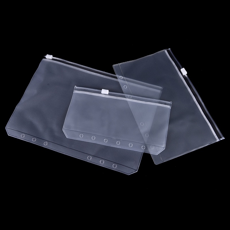 {LUCKID}A5/A6/A7 Transparent Zip Lock Envelope Binder Pocket Refill Organiser Stationery