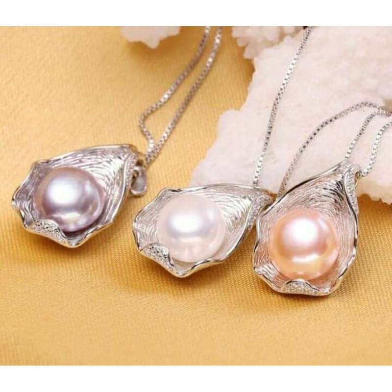 Kalung liontin model kulit kerang mutiara lombok