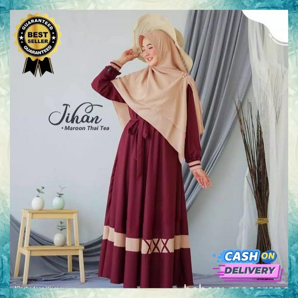 Gamis Wanita Import Bj Syarii Casual Dres Remaja Syar'I Ghamis Muslim Kekinian Baju Muslimah Murah G