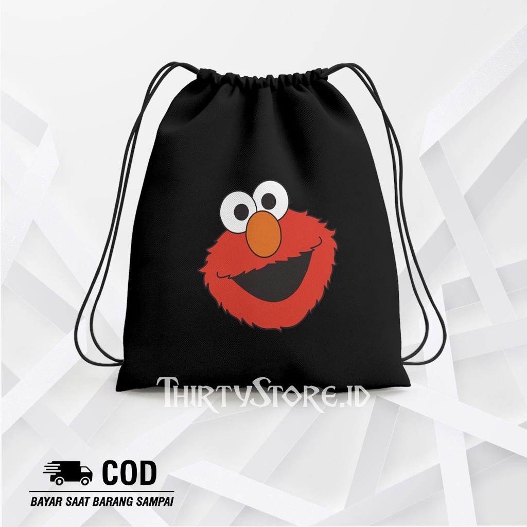 Tas Serut String Bag Elmo - Drawstring Bag Waterproof | Thirty Store.Id