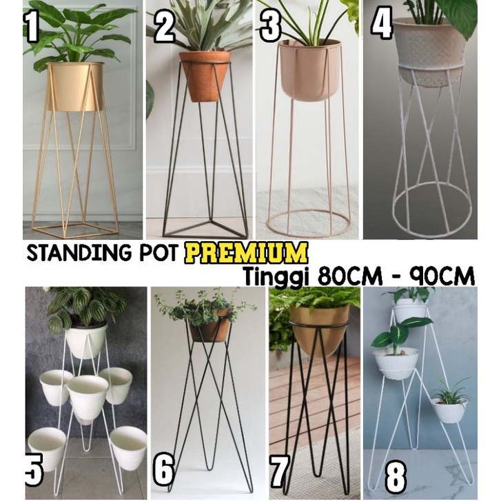 STANDING POT TINGGI 1 METER / STANDING POT OVER SIZE / RAK POT MINIMALIS / TATAKAN POT / DEKORASI RU