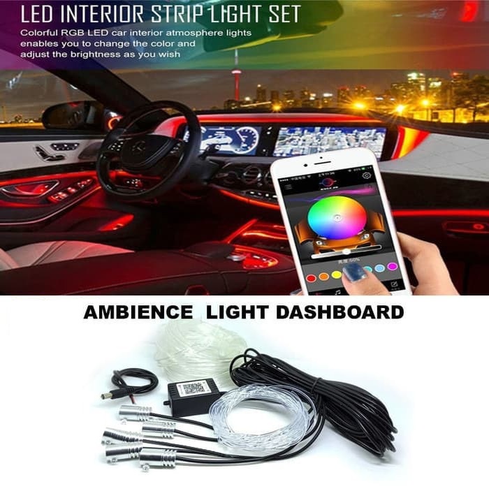 Lampu Interior Mobil RGB Interior LED Ambient Light App