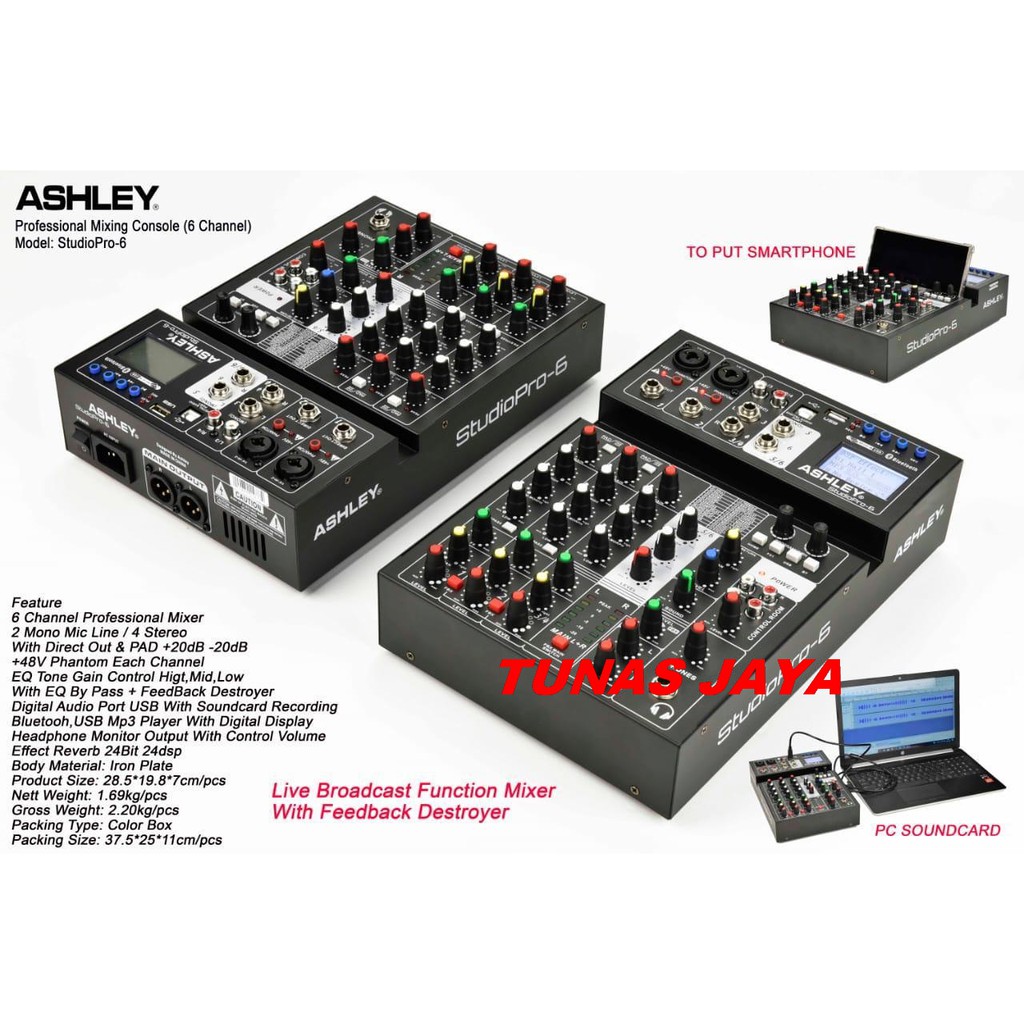 MIXER ASHLEY STUDIO PRO 6 ORIGINAL GARANSI RESMI