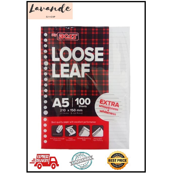 

LOOSE LEAF ISI KERTAS FILE UKURAN A5 BOSS 100 LEMBAR