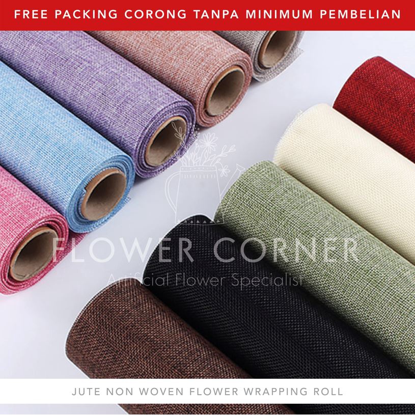 

1 ROLL 5 YARD Jute Non Woven Flower Wrapping Roll Kertas Buket Bunga (FR001)