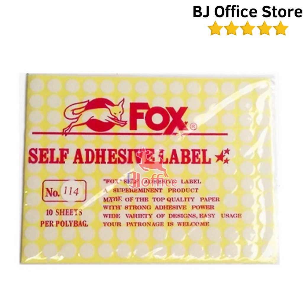 

Kertas / Label Stiker Fox No. 114 ukuran 13 mm / Bulat / Lingkaran