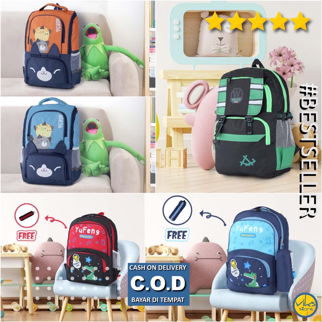 Tas Ransel Sekolah Anak Tk Sd Motif Ukuran Sedang Umur 5 7 8 9 10 Tahun Backpack Lucu