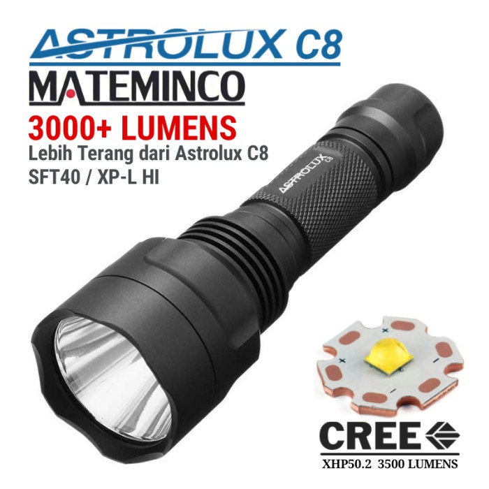 ASTROLUX MATEMINCO C8 CREE XHP50.2 3V BLF A6 SENTER LED FOKUS