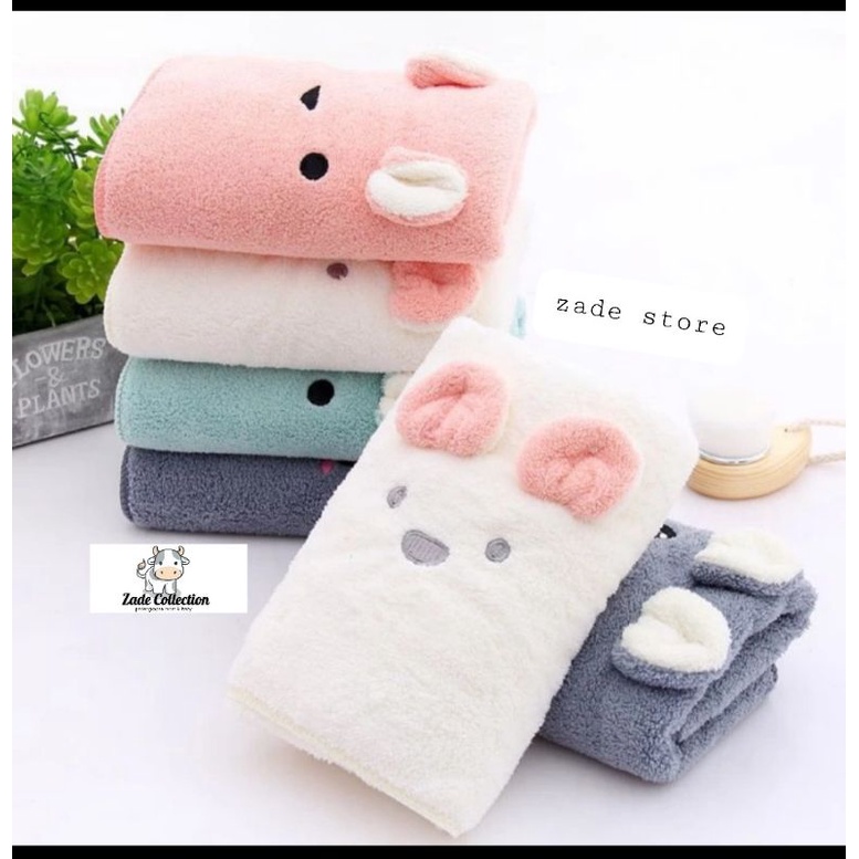 Handuk Mandi Bayi Handuk Lembut 3D Telinga Baby Towel Microfiber 50 x 100 - Zade Store