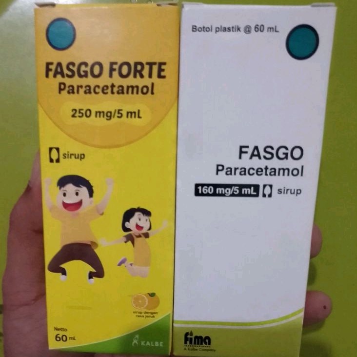 FASGO Paracetamol Sirup 60 mL (Obat Turun Panas, Sakit Gigi, Sakit Kepala, Demam)