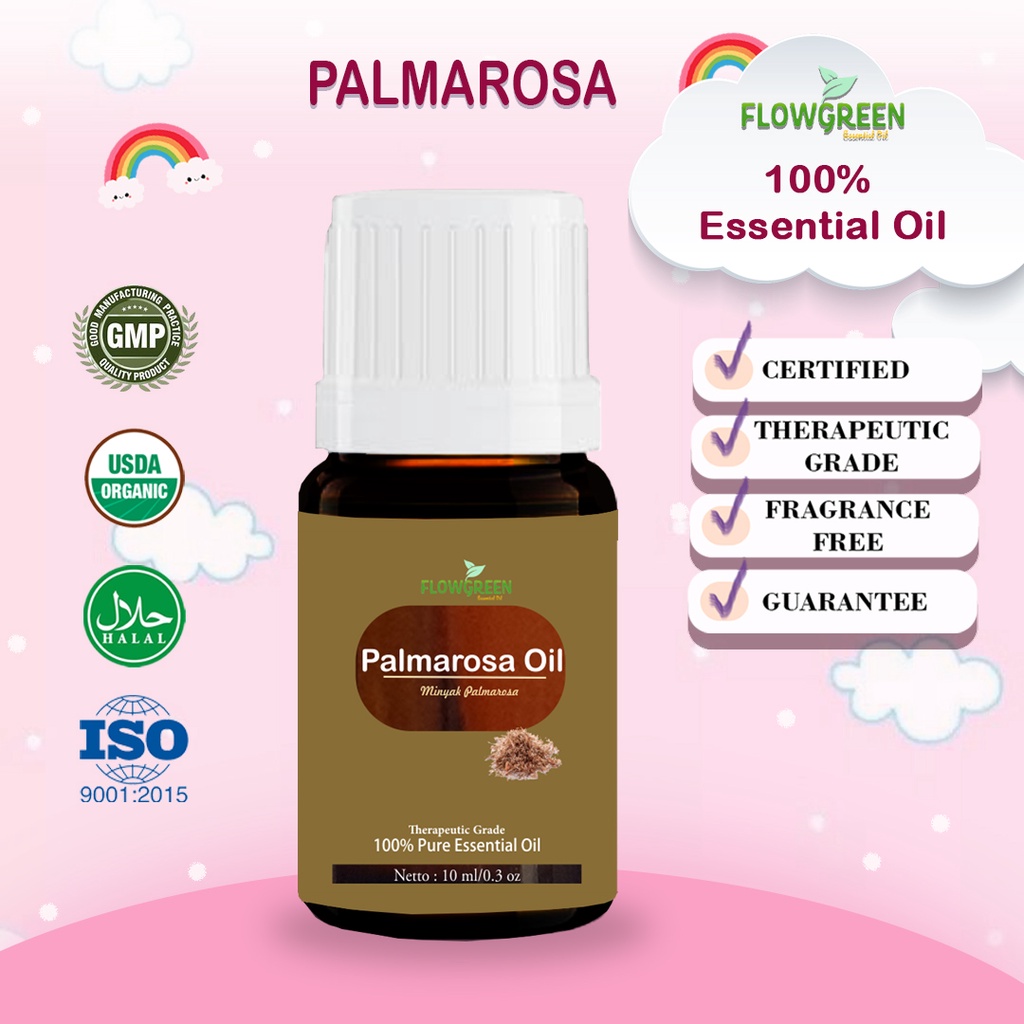 Flowgreen Palmarosa Essential Oil Pure Minyak Essensial Atsiri Aroma Terapi Diffuser Difuser