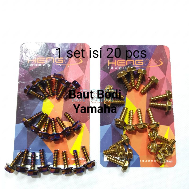 baut bodi yamaha 2 kunci 1 set 20pcs