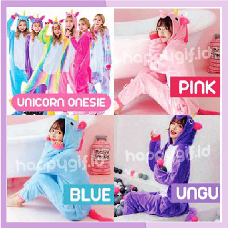 KOSTUM ONESIE KIGURUMI PIYAMA BAJU UNICORN DEWASA