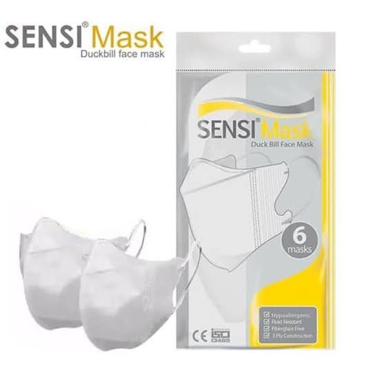 Masker Sensi Duckbill Sachet isi 6 BEREMBOSS SENSI/ORIGINAL/READY STOCK