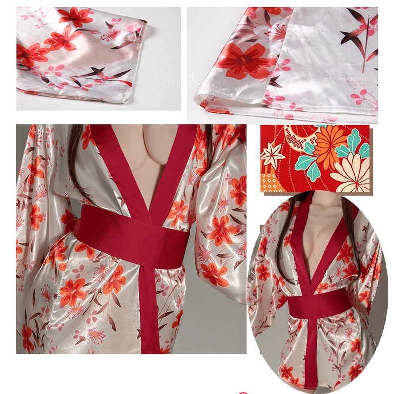 kimono Sexy hot Lingerie Wanita Baju tidur Motif jepang Set A562