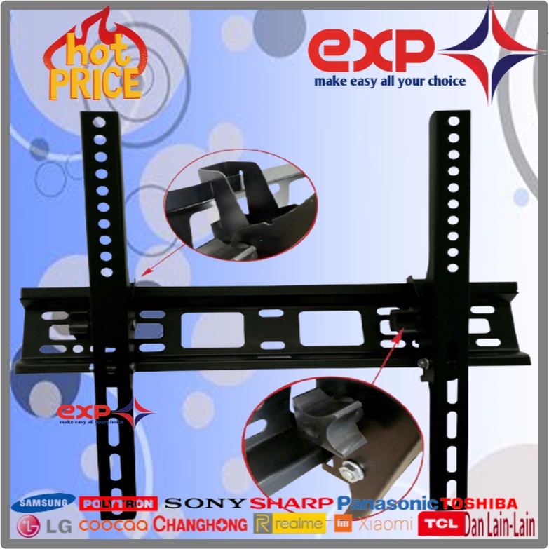 Garansi cocok!!! Bracket TV universal 42&quot; s/d 55&quot; Waterpas adjustable position-2