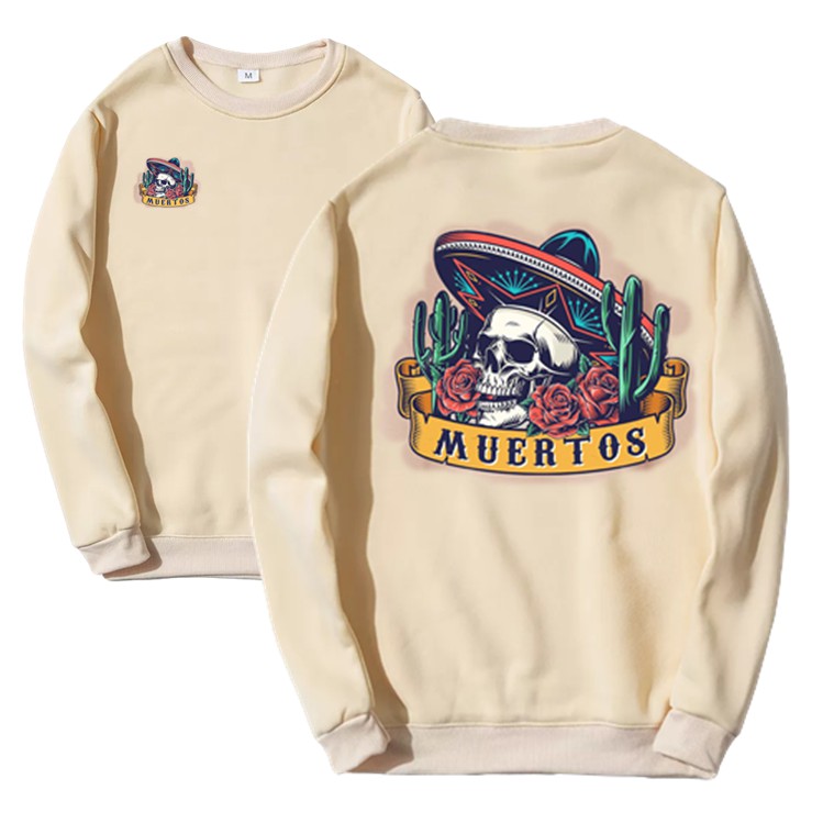 Crewneck Pria Muertos Sweater Fleece Size M - XXL