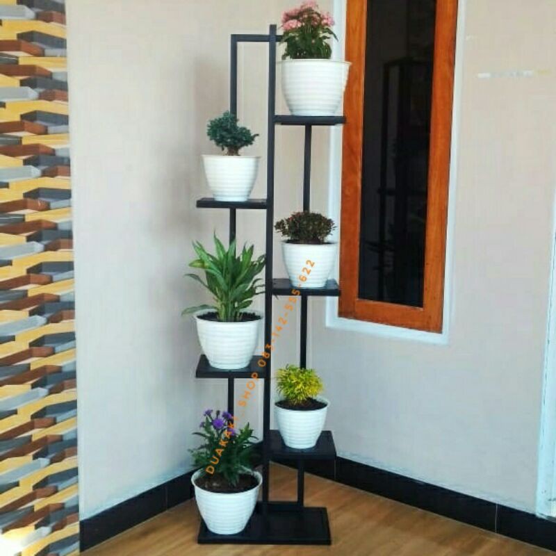 Rak Pot Besi - Rak Bunga Besi - Rak Unik Dekorasi - Rak Tanaman - Rak 5 Susun