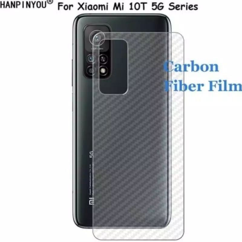 Xiaomi Mi11 / Mi10T/ Mi10T Pro Anti Gores Skin Karbon Belakang Screen Guard Protector Carbon