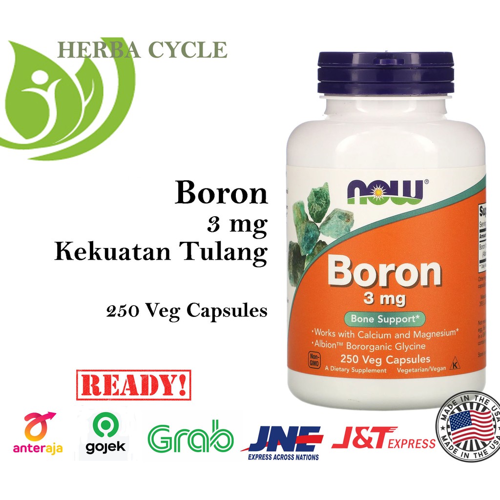 Now Foods Boron 3 mg 250 Cap Now Boron Now Food Boron Ori USA