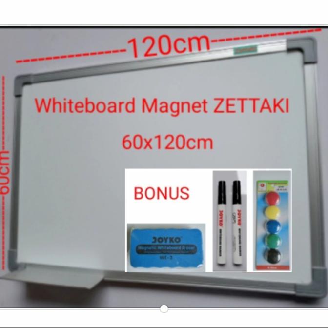 

Papan tulis magnet whiteboard gantung single face ZETTAKI 60x120cm