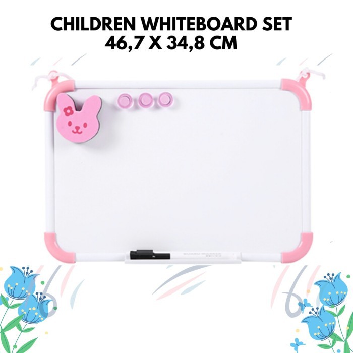 

Mainan Edukasi Import Papan Tulis Anak White Board M&G Paket Lengkap - Merah Muda