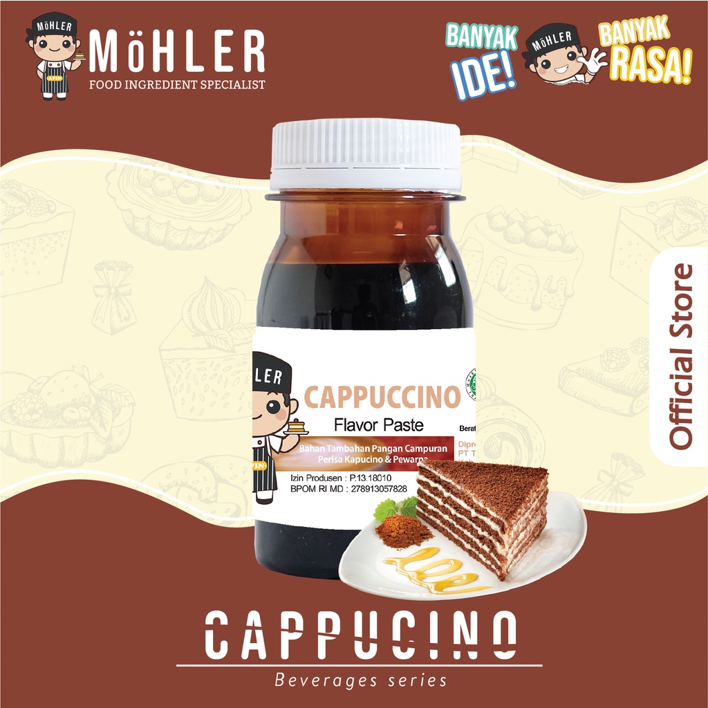 MOHLER Pasta perisa pewarna KAPUCINO / CAPPUCINO (KLIK KOMBO HEMAT UNTUK BELI 1 GRATIS 1)