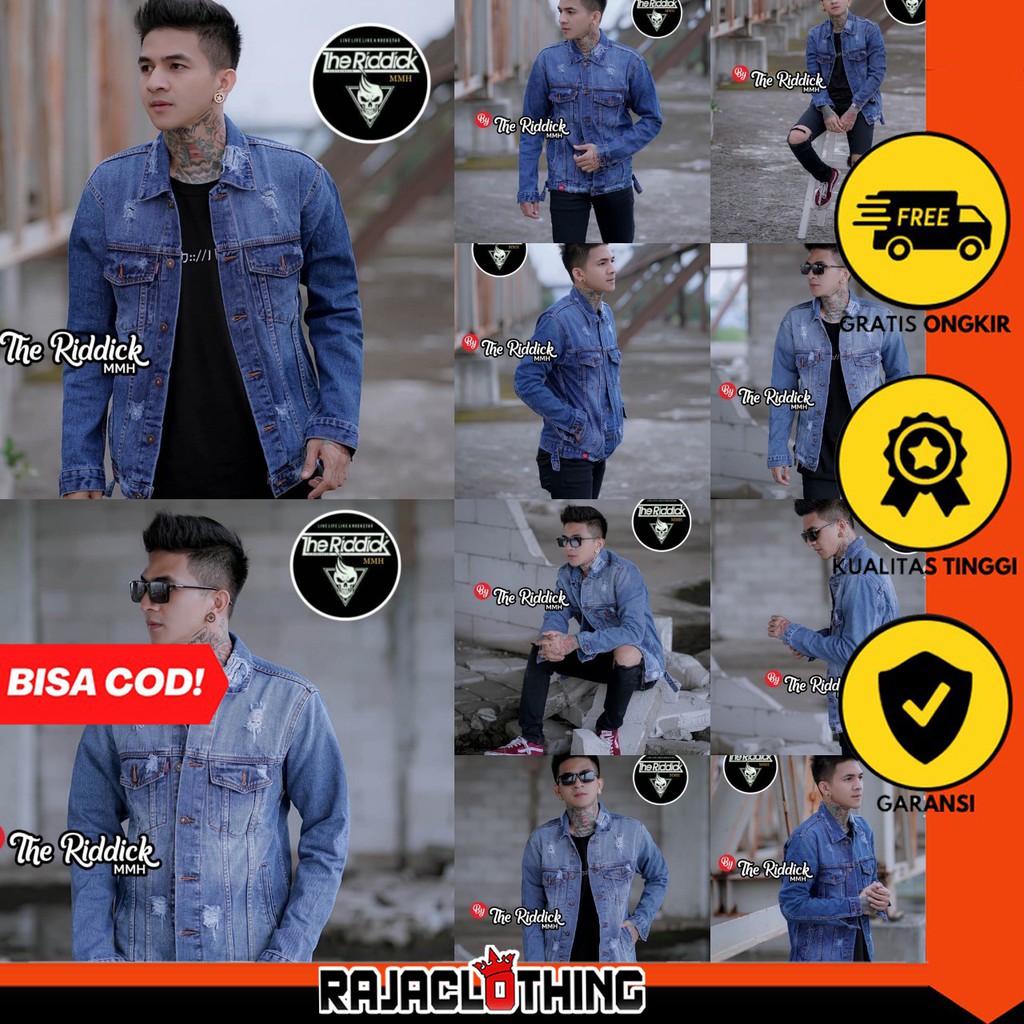 RCL - JAKET JEANS SOBEK EXTREME RIPPED PILIH VARIASI / BLACKSTONE / LIGHTWASH / GREY / RETROWASH