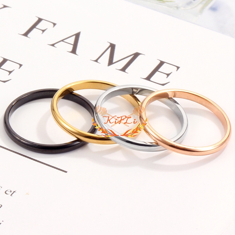 Cincin Pertunangan,Pernikahan Bahan Titanium Steel Lapis,Silver Rose Gold