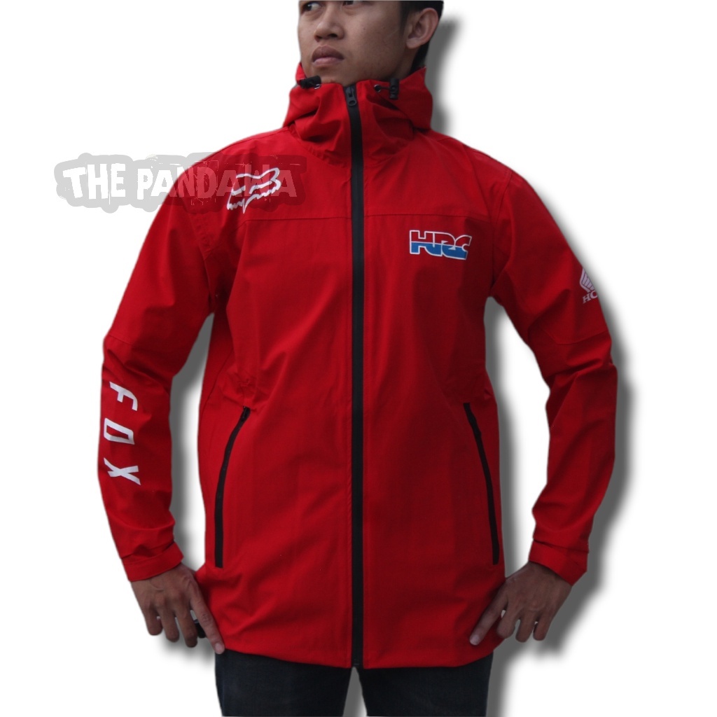 Honda Fox HRC Jaket Parasut Waterproof Motocross Trail Offroad Enduro Adventure Racing Team Keren - 