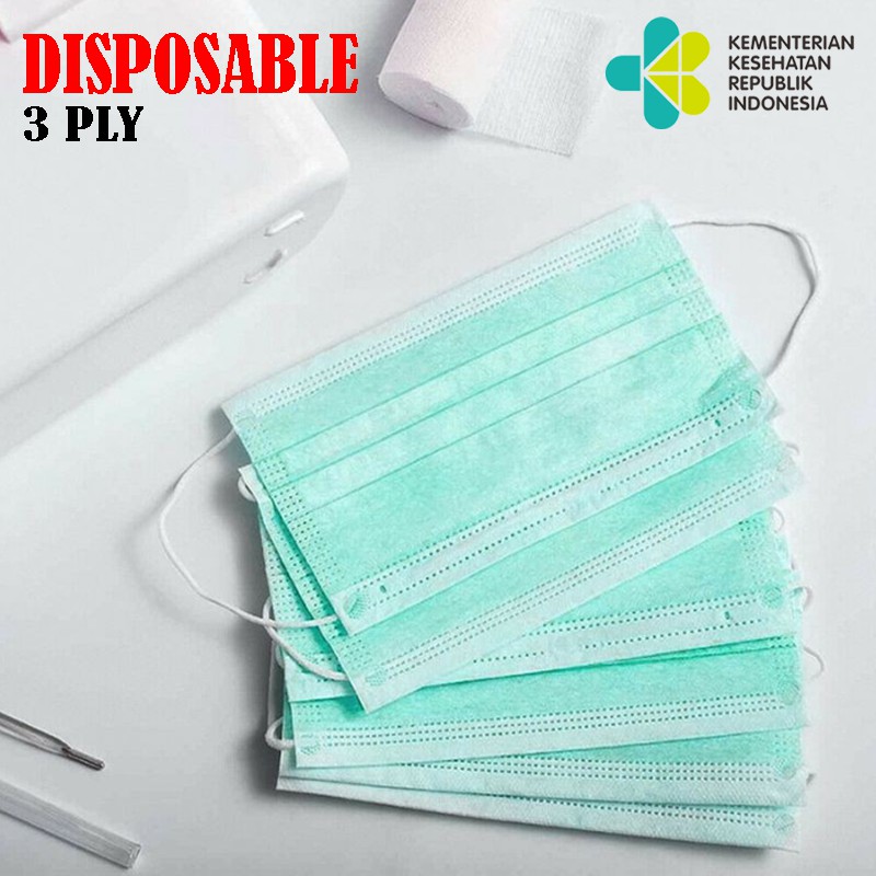 NEW [50pcs 3ply] masker earloop disposable mask daily mask masker kesehatan anti virus masker mulut