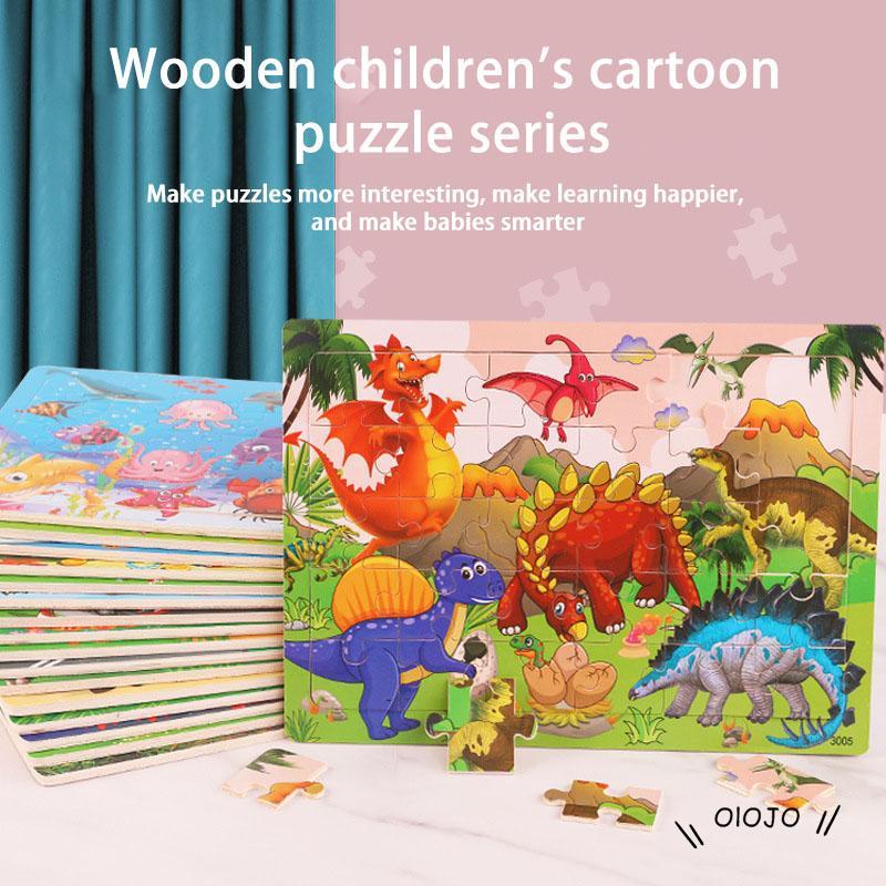 Mainan Edukasi Dini Anak Puzzle Pesawat Kayu Tahan Suhu Tinggi - ol2