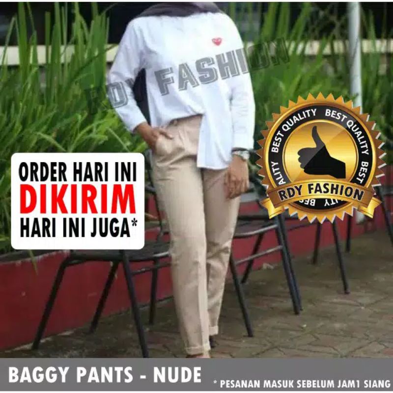 PROMO! Bisa COD READY BAGGY PANTS AMERICAN DRILL IMPOR MOSS LIGHT GREY DARK