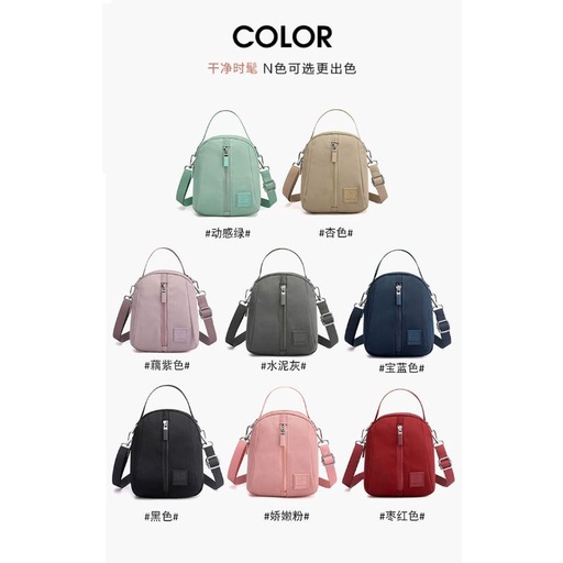 colorful fox 106 tas selempang wanita import sling bag wanita bahan nilon parasut