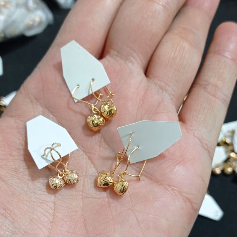 Anting Anak Dewasa Love Emas Asli 0,5gram Emas Muda Kadar 300