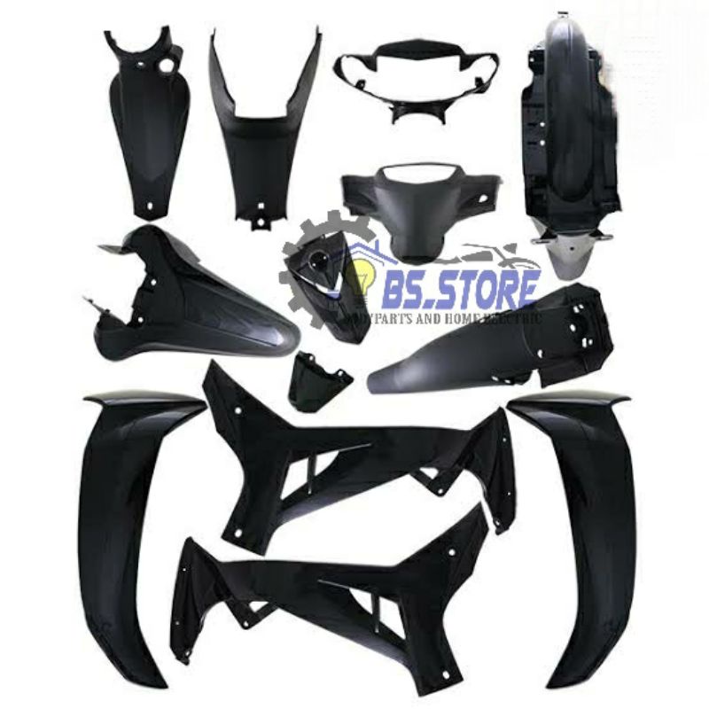 PAKETAN   FULL BODY  YAMAHA VEGA R NEW 2006 2007 2008 HITAM / FULL  SET BODY VEGA R NEW/ KOMPLIT SET FULL BODY VEGA R NEW | MERK WIN