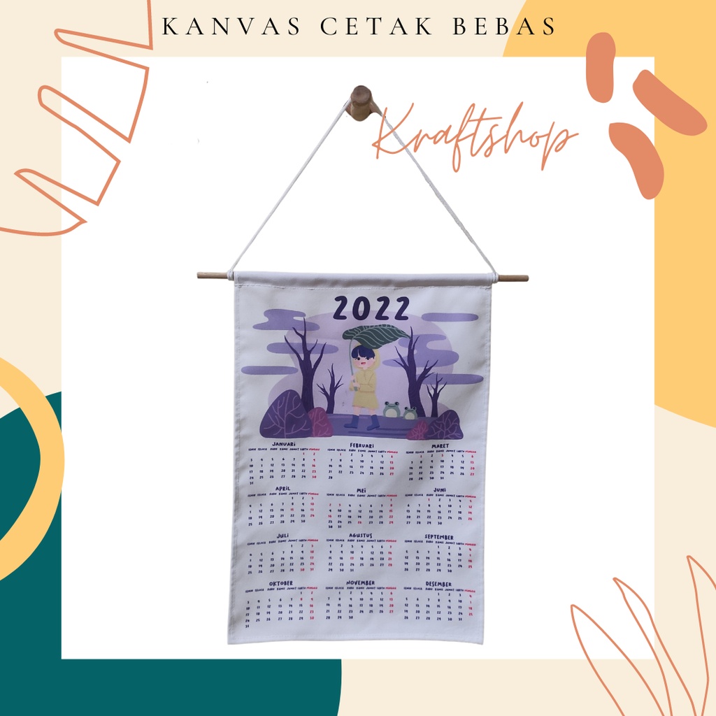 

Cetak Fabric Calender / Kalender Aesthetic Kain Kanvas Foto / Lukisan untuk Pigura