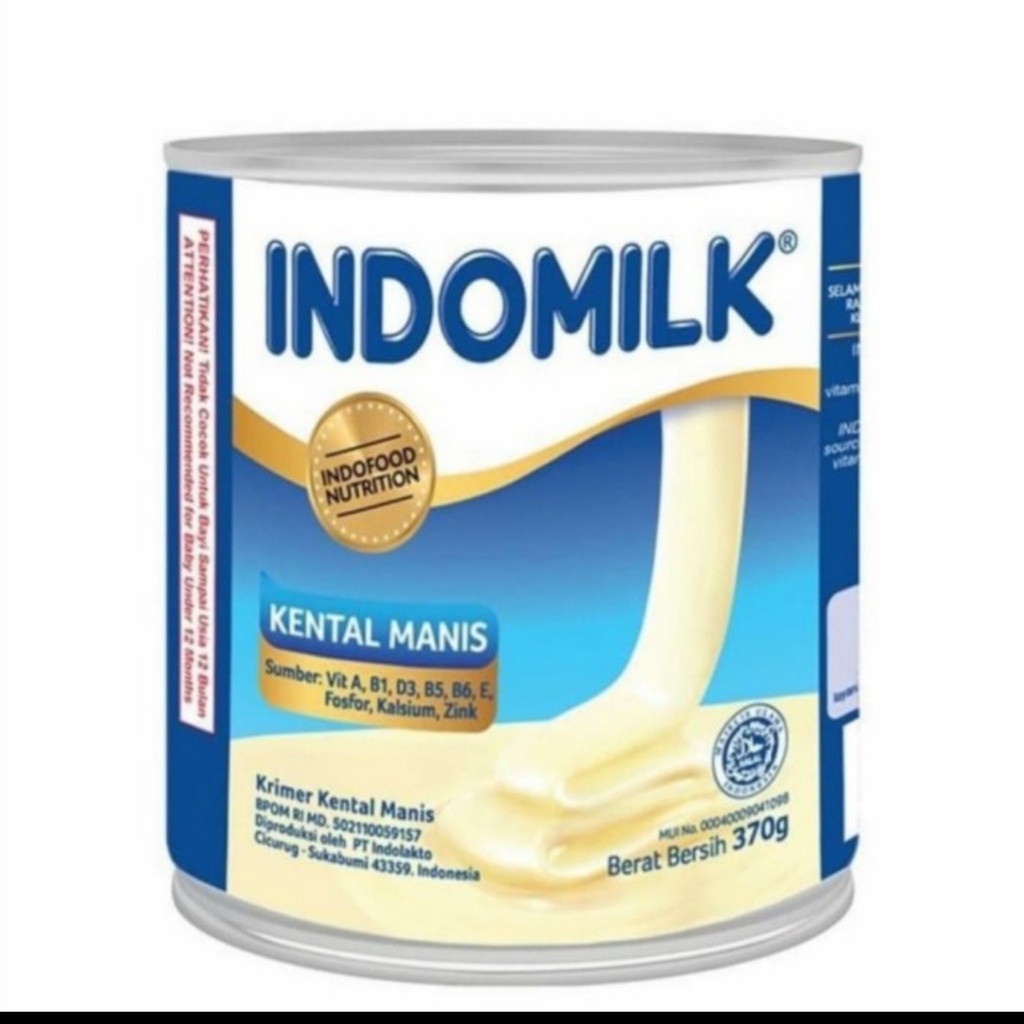 INDOMILK SUSU KENTAL MANIS PUTIH COKLAT SUSU KALENG INDOMILK 370 GRAM