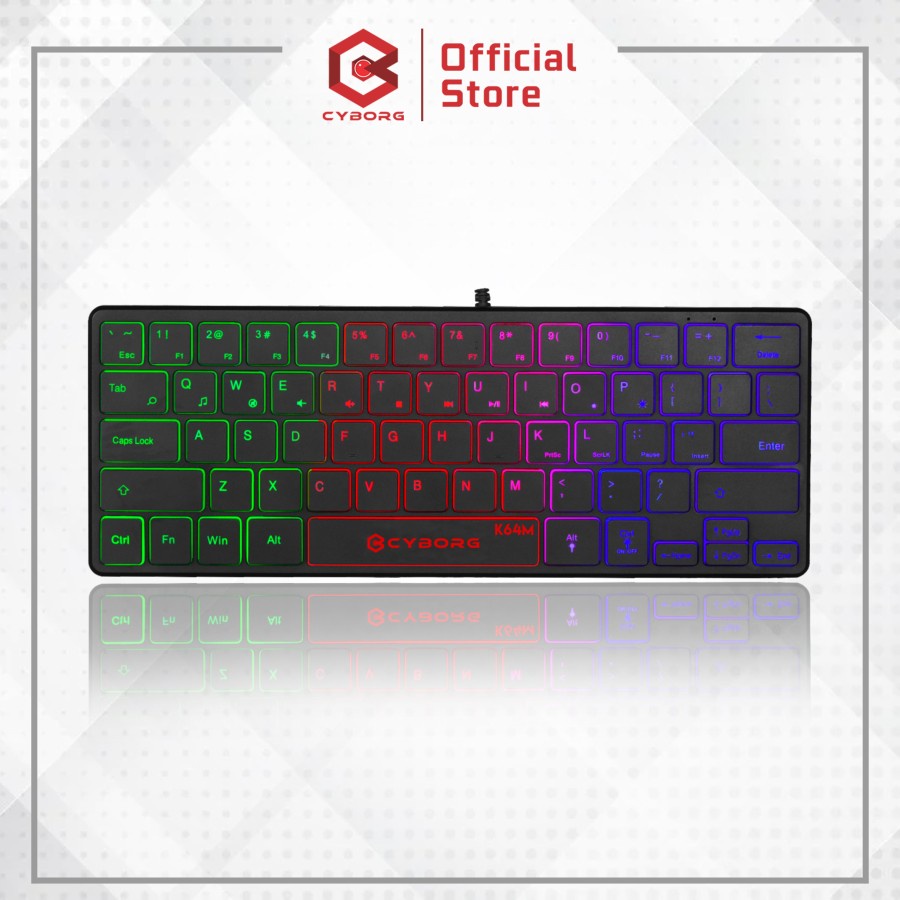 Keyboard Mini Gamning Cyborg K64M Atom - USB Wired 64Keys Keyboard Mini Cyborg K64M Atom