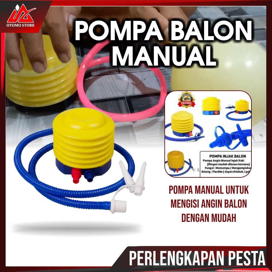 POMPA BALON Angin Injak Manual Kaki Ballon Foil Huruf Karakter Pvc Angka Ulang Tahun Mainan Anak