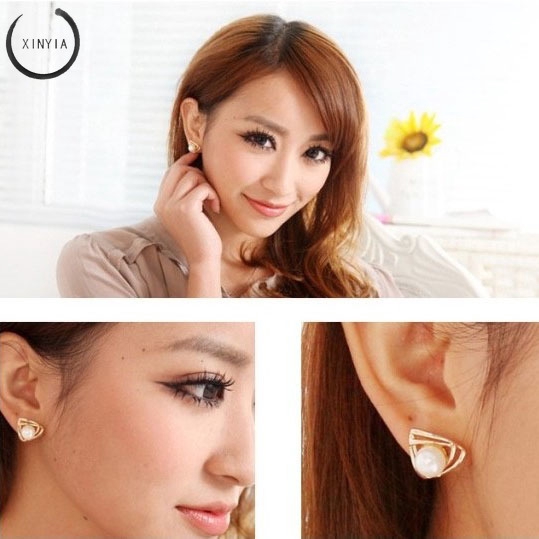 [Bayar Di Tempat] Mutiara Korea Pendant Stud Earrings Anting J909