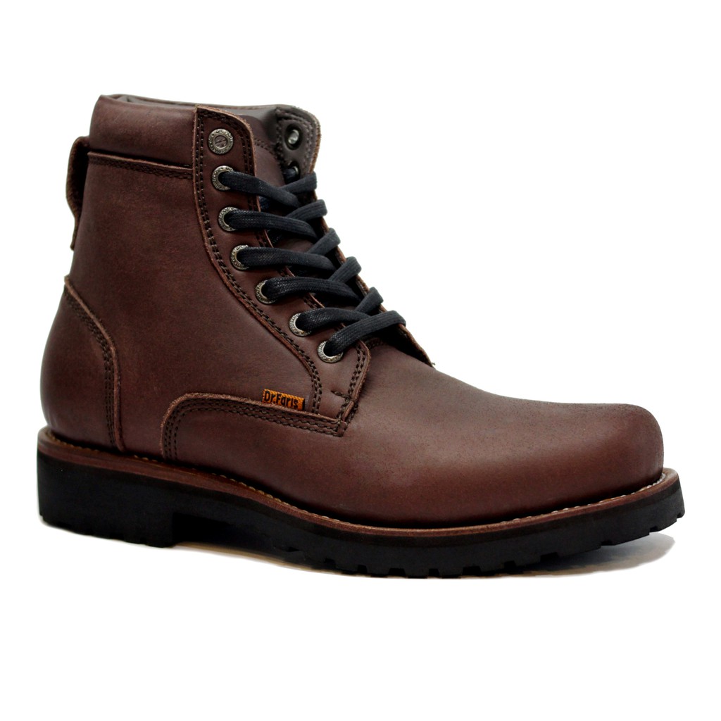 SEPATU BOOTS PRIA ORIGINAL DR FARIS - ART DR402-KULIT PULL UP - MAROON-SKH