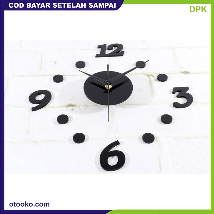 Jam Dinding Tempel Besar DIY Senyap Analog 3D Giant Clock Modern